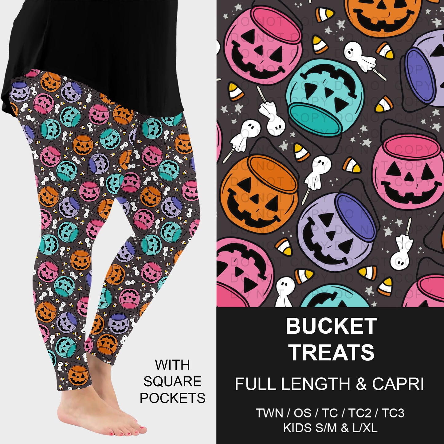 B307 - Preorder Bucket Treats Leggings w/ Pockets (Closes 8/02. ETA: early Oct.)