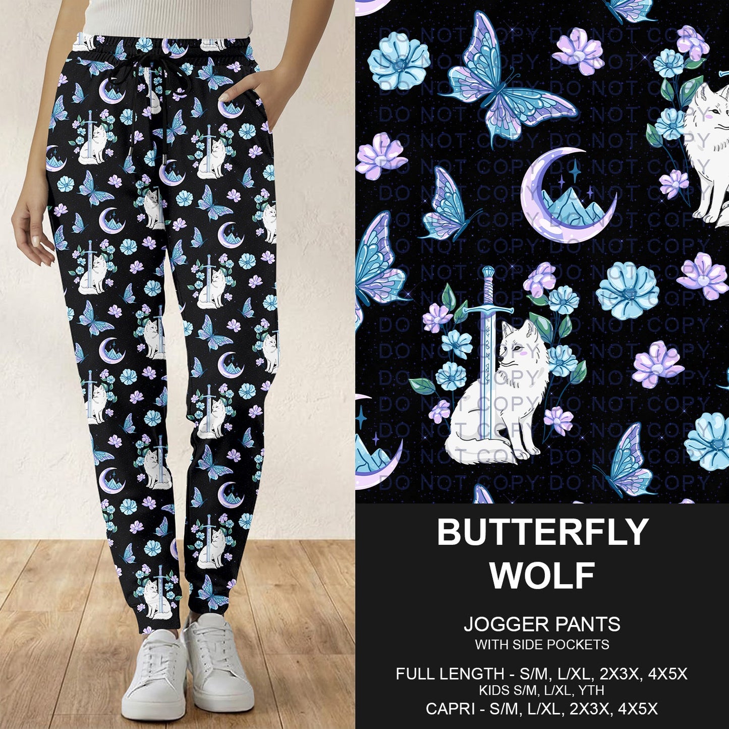 B292 - Preorder Butterfly Wolf Joggers (Closes 5/24. ETA: late July)