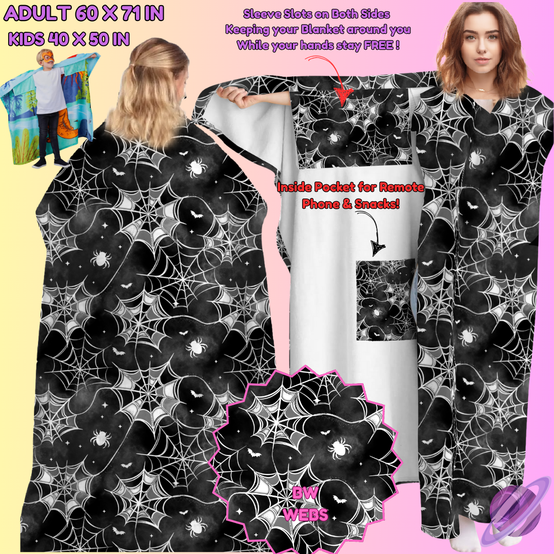 WEARABLE THROW RUN-BW WEBS-PREORDER CLOSING 8/31