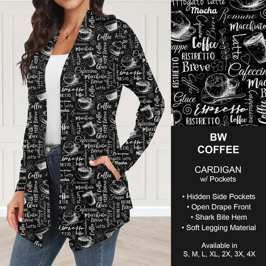B252 - Preorder BW Coffee Cardigan w/ Pockets (Closes 9/21. ETA: mid Nov.)