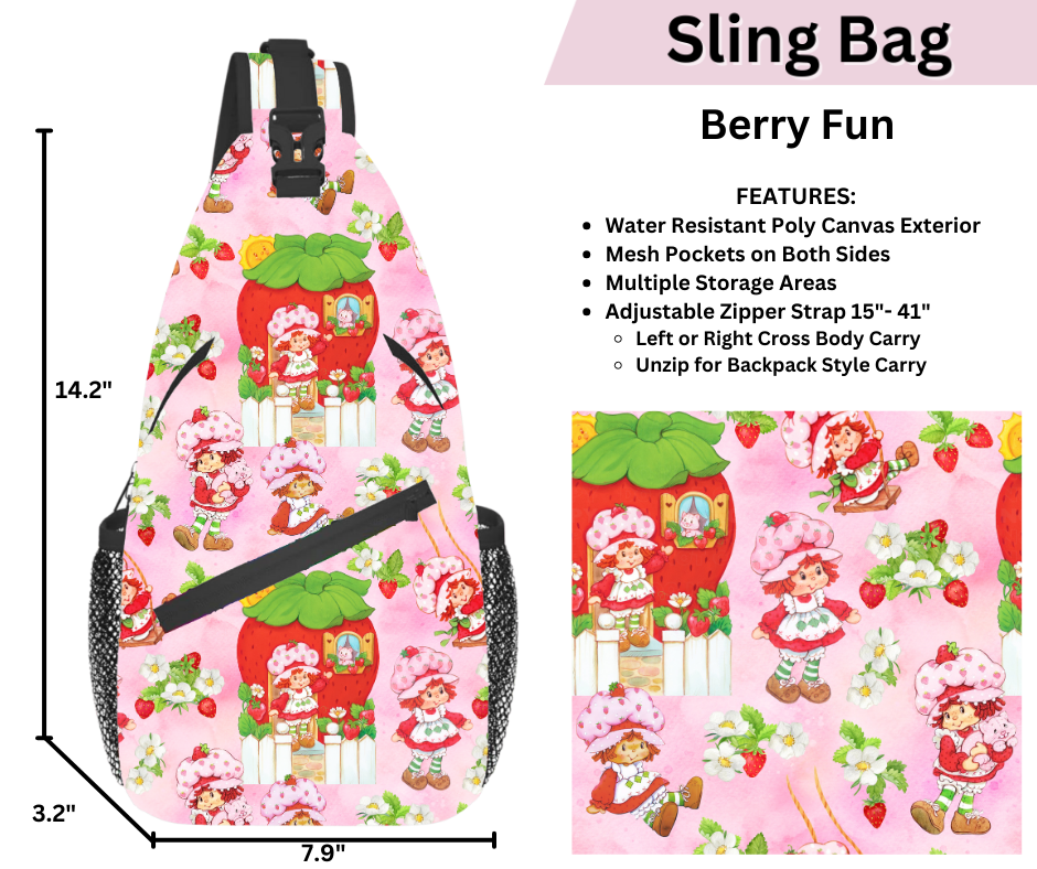 Preorder! Closes 3/12. ETA June. Berry Fun Friends Sling Bag