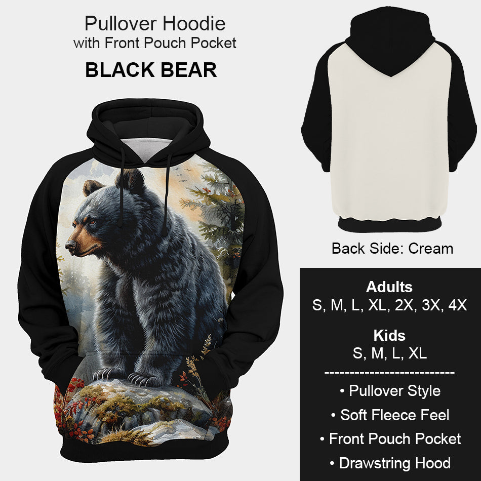 B199 - Preorder Black Bear Hoodie (Closes 12/11. ETA mid Feb.)