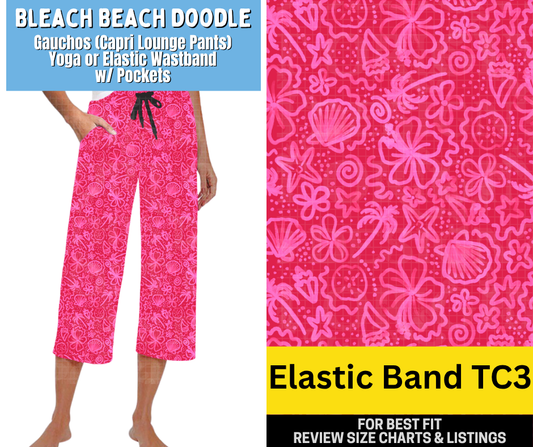 Bleach Beach Doodle Capri Gauchos