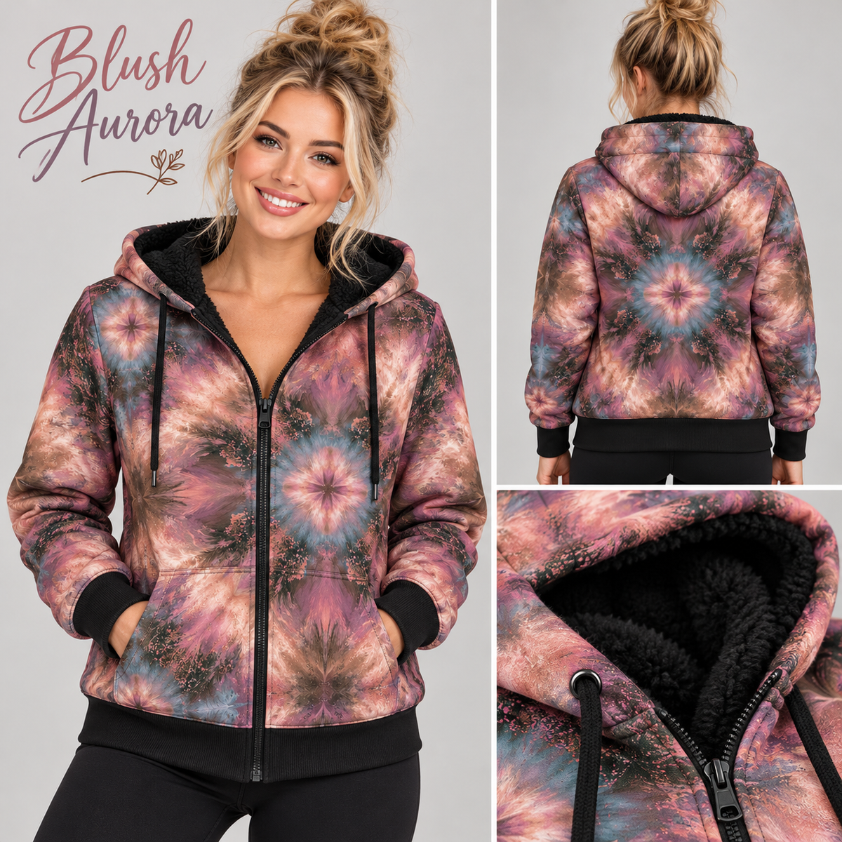 Blush Aurora-FLEECE LINED HOODED JACKET-PREORDER CLOSING 11/9