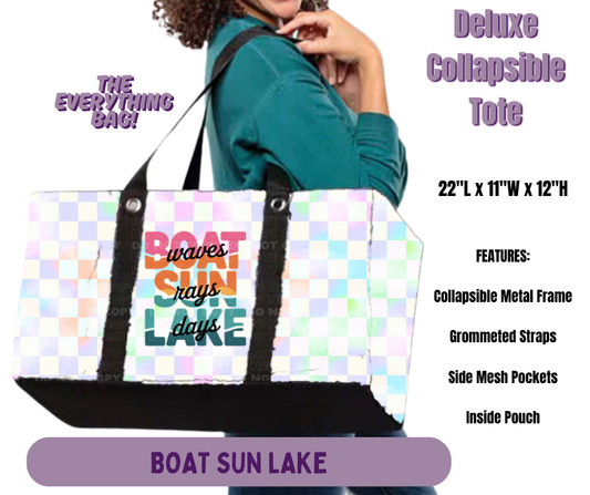 Boat Sun Lake Collapsible Tote