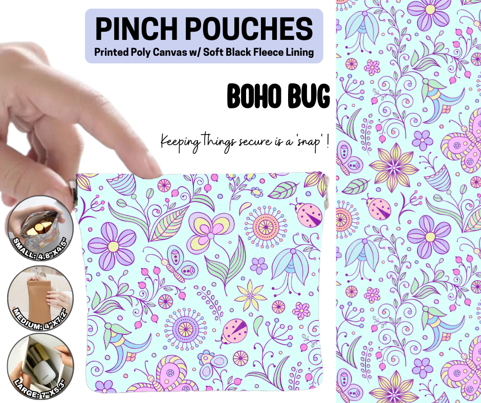 Boho Bug Pinch Pouches