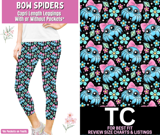 Bow Spiders Capri Length Leggings w/ Pockets