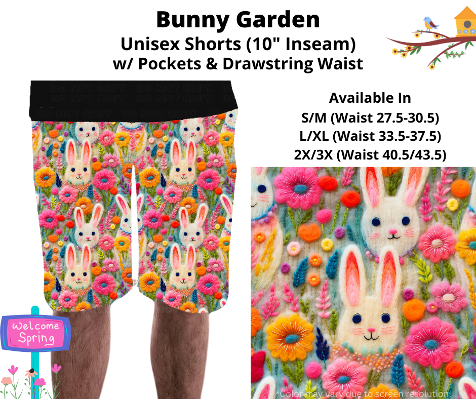 Preorder! Closes 1/20. ETA April. Bunny Garden Unisex Shorts