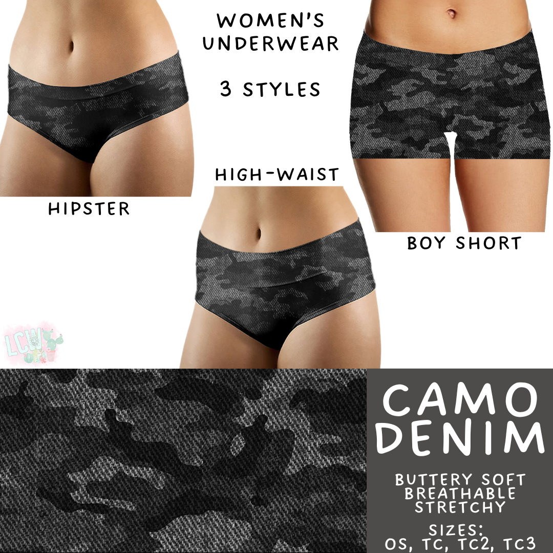 Ready to Ship Camo Denim Women's Underwear - High Waist TC2
