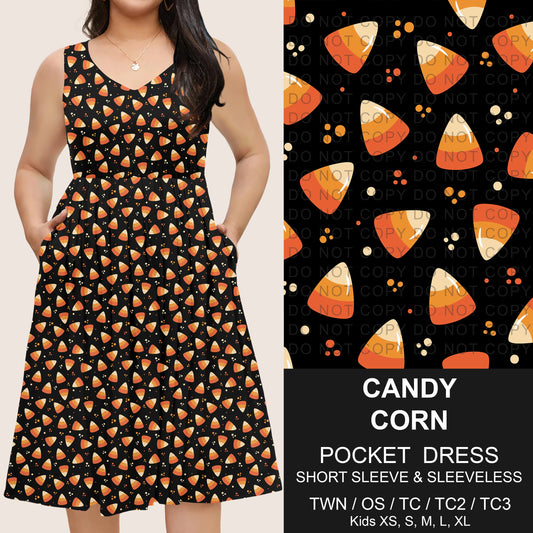 B302 - Preorder Candy Corn Pocket Dress (Closes 7/24. ETA: early Oct)