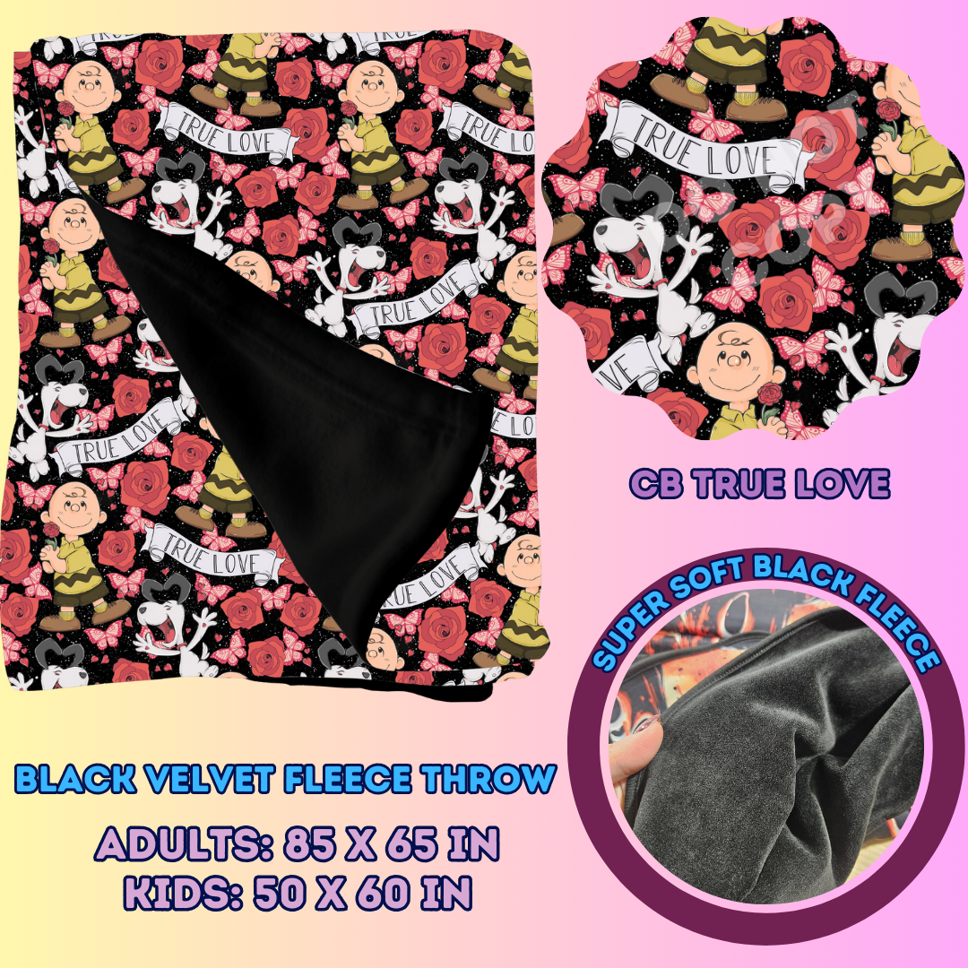 CB TRUE LOVE - SOFT BLACK FLEECE THROWS 7 - PREORDER CLOSING 1/13