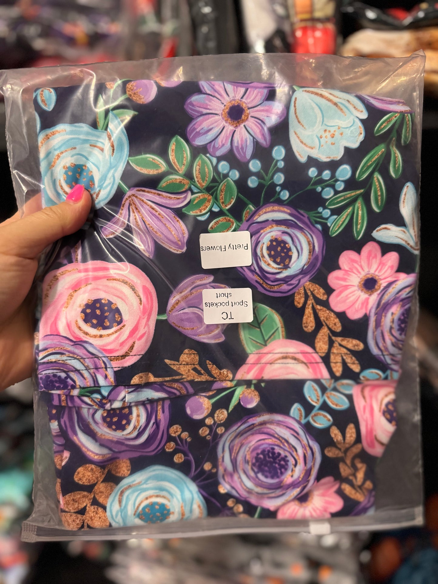 Ready To Ship - Pretty Flowers Biker Shorts -TC