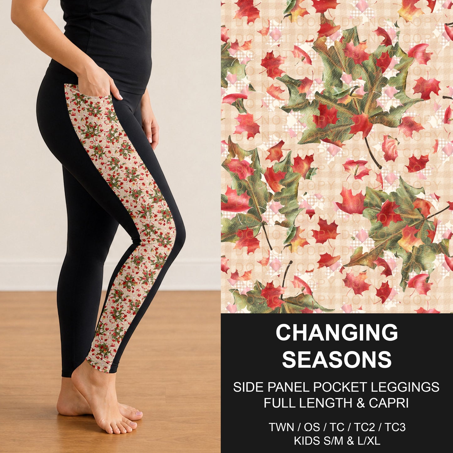 B308 - Preorder Changing Seasons Side Panel Pocket Leggings (Closes 8/16. ETA: late Oct.)