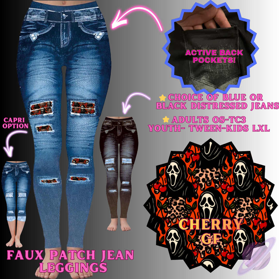 CHERRY GF-FAUX JEAN LEGGING-PREORDER CLOSING 12/2