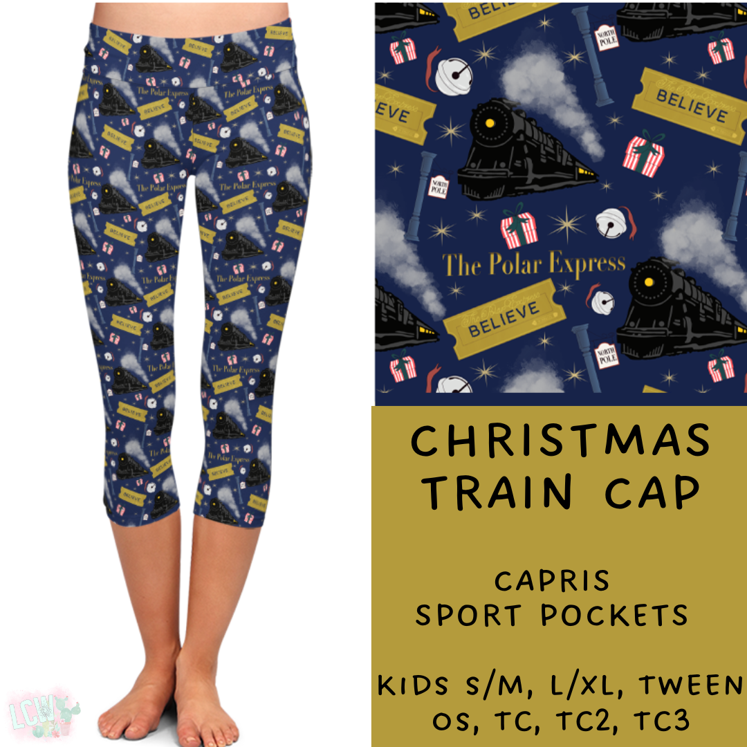 Ready To Ship - Christmas Train Leggings & Capris