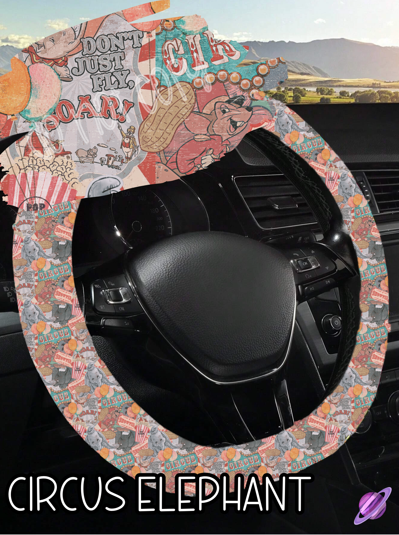 Circus Elephant - Steering Wheel Cover Roud 7 - Preorder Closes 3/1