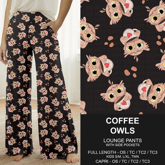 B296 - Preorder Coffee Owls Lounge Pants (Closes 6/21. ETA: late Aug.)