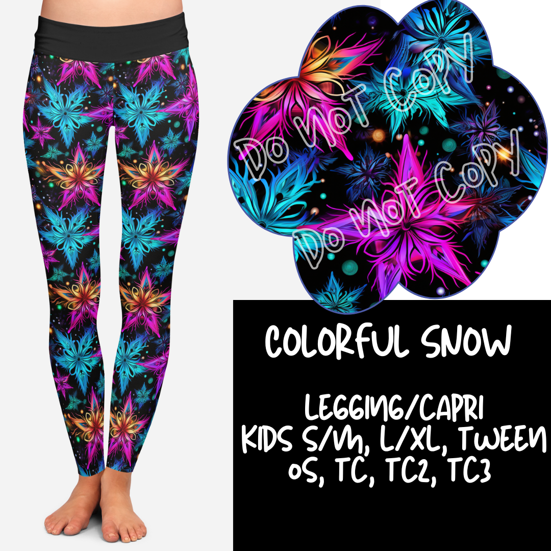 COLORFUL SNOW - HOLIDAY RUN 1 - LEGGINGS/CAPRI  PREORDER CLOSING 9/17 ETA EARLY NOV