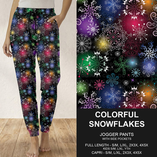 B311 - Preorder Colorful Snowflakes Joggers (Closes 9/06. ETA: mid Nov.)