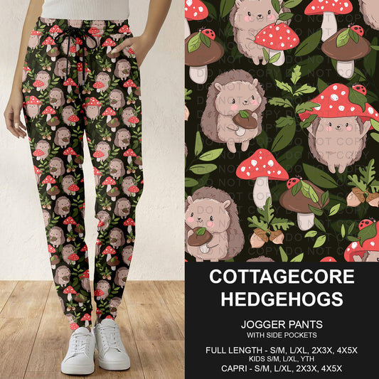 B286 - Preorder Cottagecore Hedgehogs Joggers (Closes 4/19. ETA: late June)