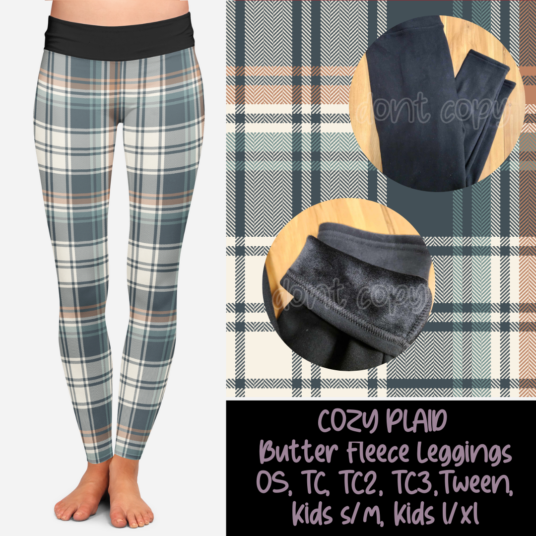 COZY PLAID  - BUTTER FLEECE LINED LEGGINGS - PREORDER CLOSING 10/13 ETA DEC