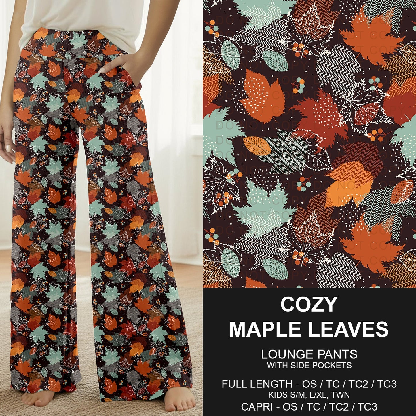 B308 - Preorder Cozy Maple Leaves Lounge Pants (Closes 8/16. ETA: late Oct.)
