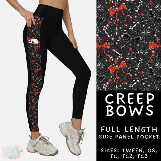 Ready to Ship - Creep Bows Side Panel Pocket Leggings