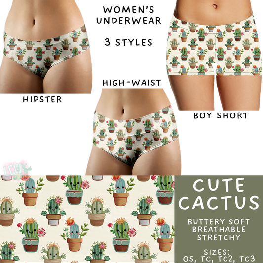 Ready to Ship - Cute Cactus Women's Underwear - Hipster - TC2