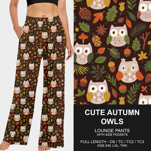 B250 - Preorder Cute Autumn Owls Lounge Pants (Closes 9/07. ETA early Nov.)