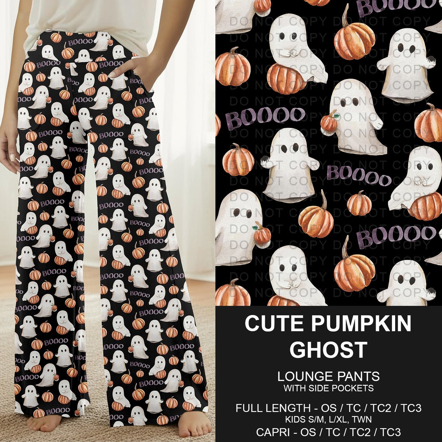 B299 - Preorder Cute Pumpkin Ghost Lounge Pants (Closes 7/12. ETA: mid Sept.)