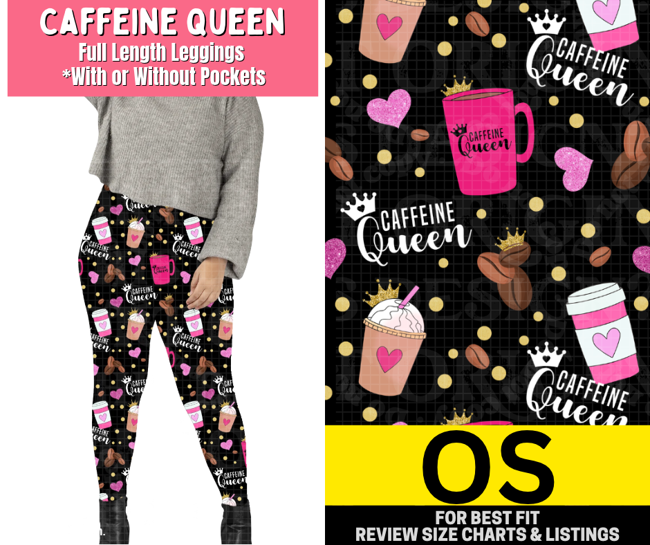 Caffeine Queen Full Length Leggings w/ Pockets