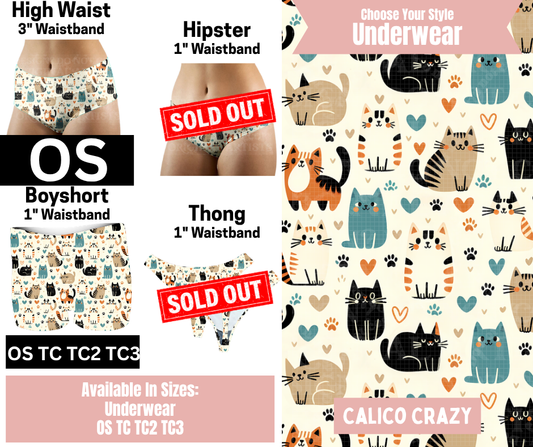 Calico Crazy High Waist, Boyshort Underwear
