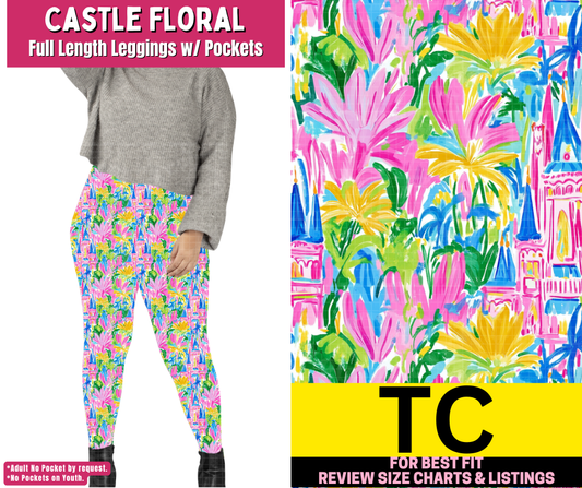 Castle Floral Full Length Leggings w/ Pockets