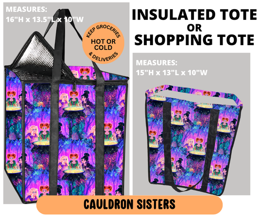 Preorder! Closes 6/29. ETA Sept. Cauldron Sisters Shopping & Insulated Tote
