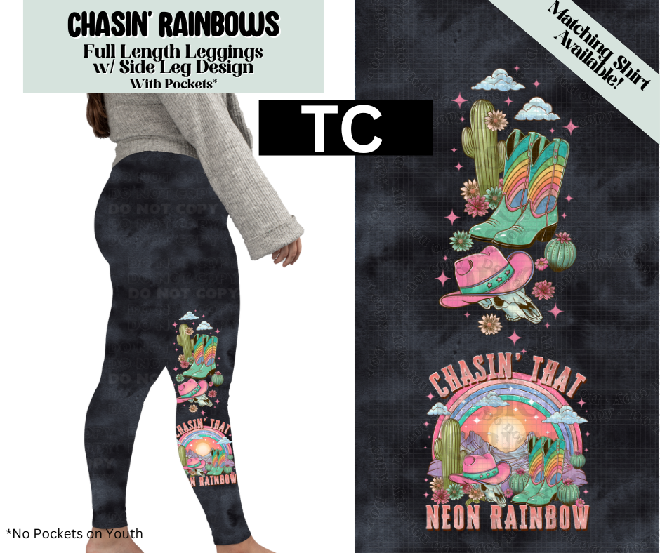 Chasin' Rainbows Full Length Leggings w/ Side Leg Designs