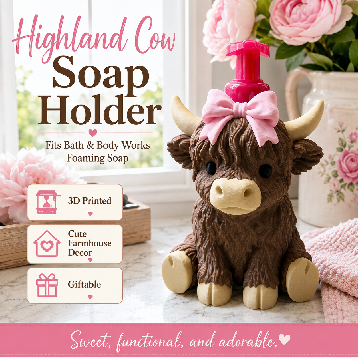 HIGHLAND COW SOAP HOLDER- 3D PRINTED