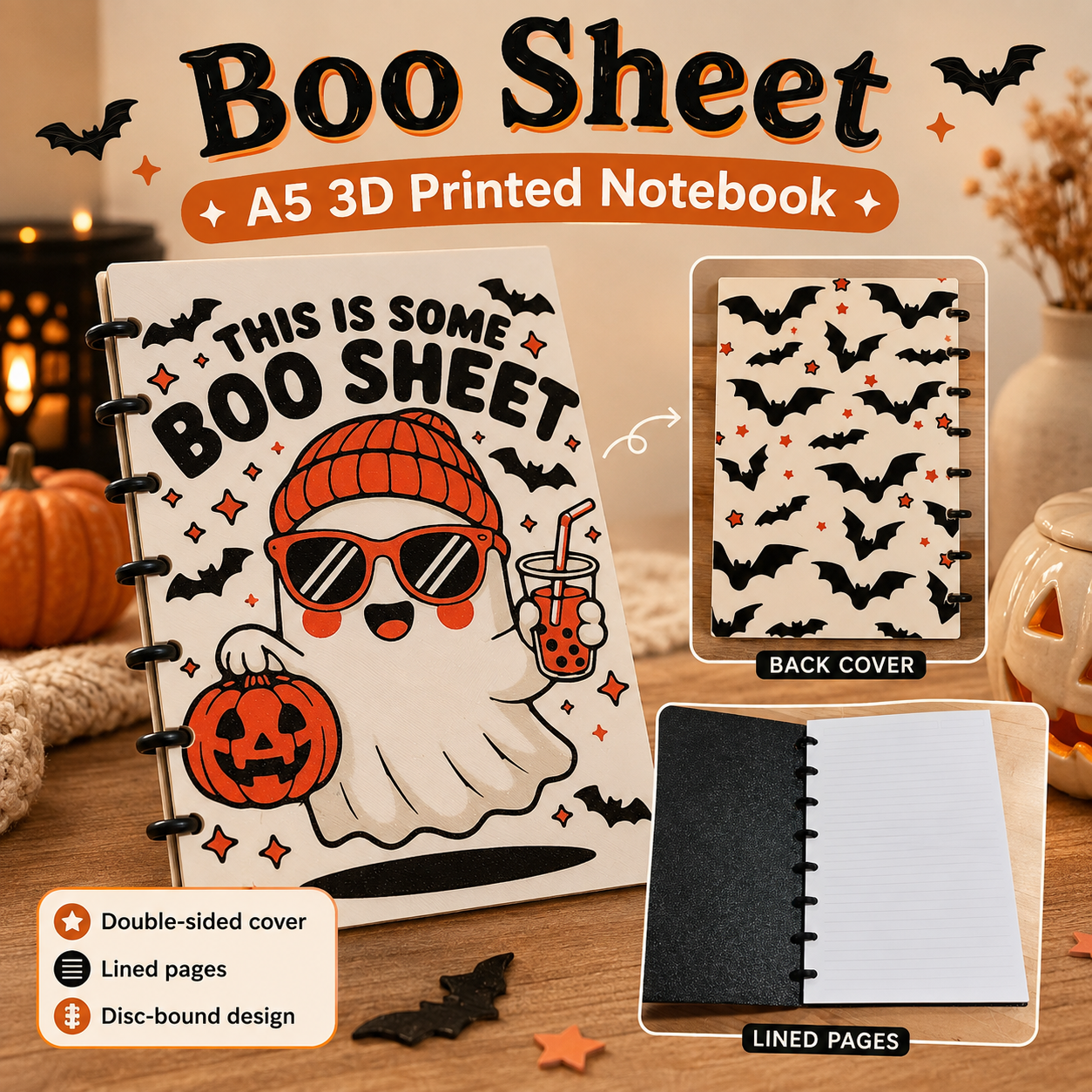 BOO SHEET- 3D PRINTED REFILLABLE NOTEBOOK