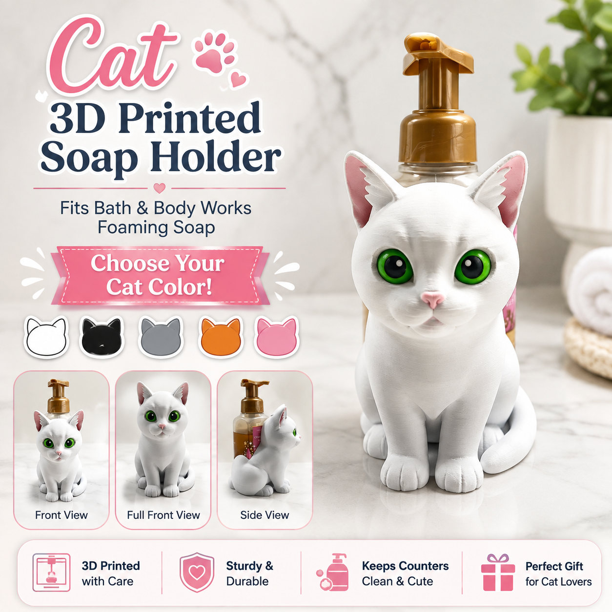 CAT SOAP HOLDER- 3D PRINTED
