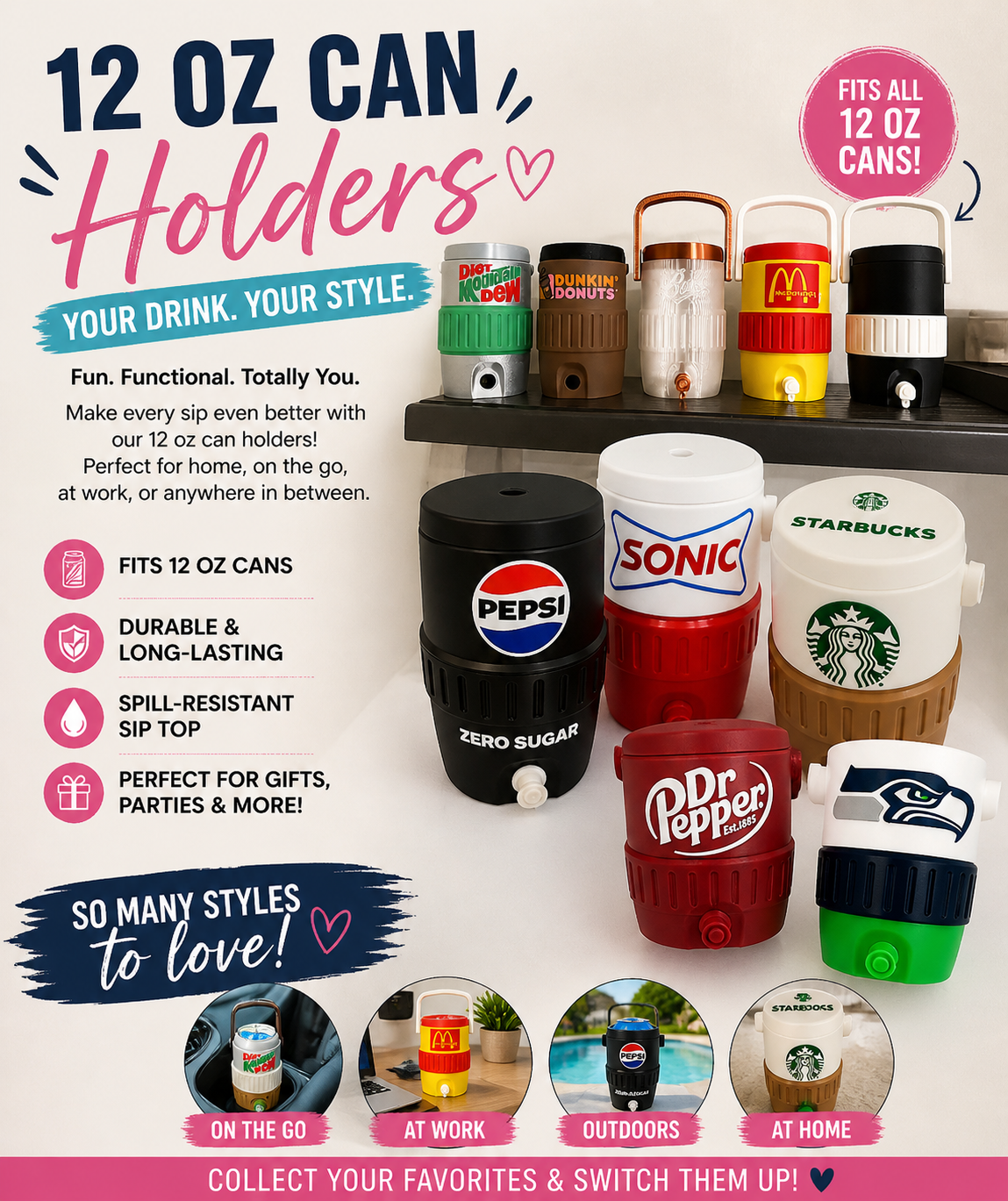 MICE CAN HOLDER -3D PRINTED 12 OZ CAN HOLDER