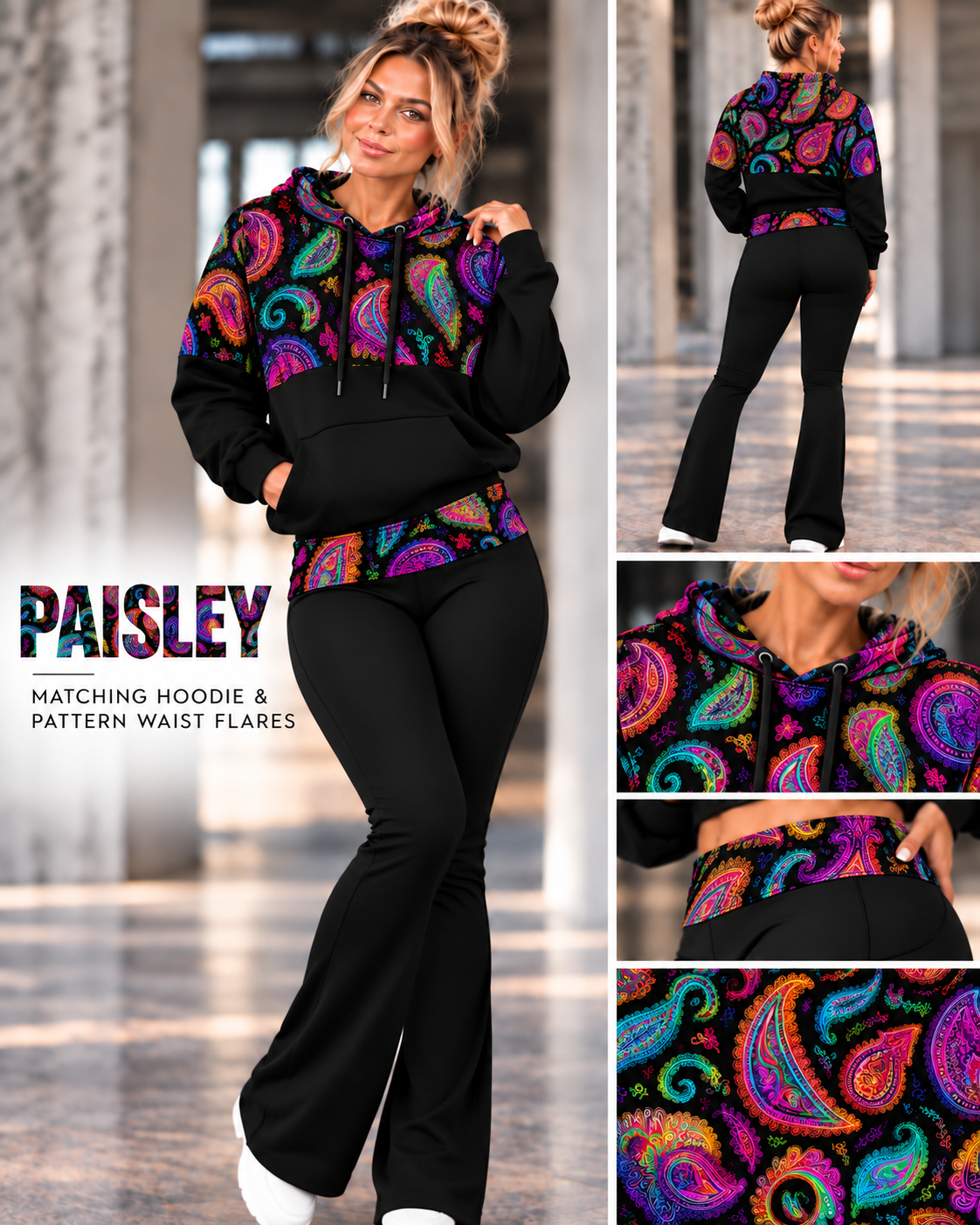 PAISLEY-PATTERN BLOCK HOODIE-PREORDER CLOSING 10/9