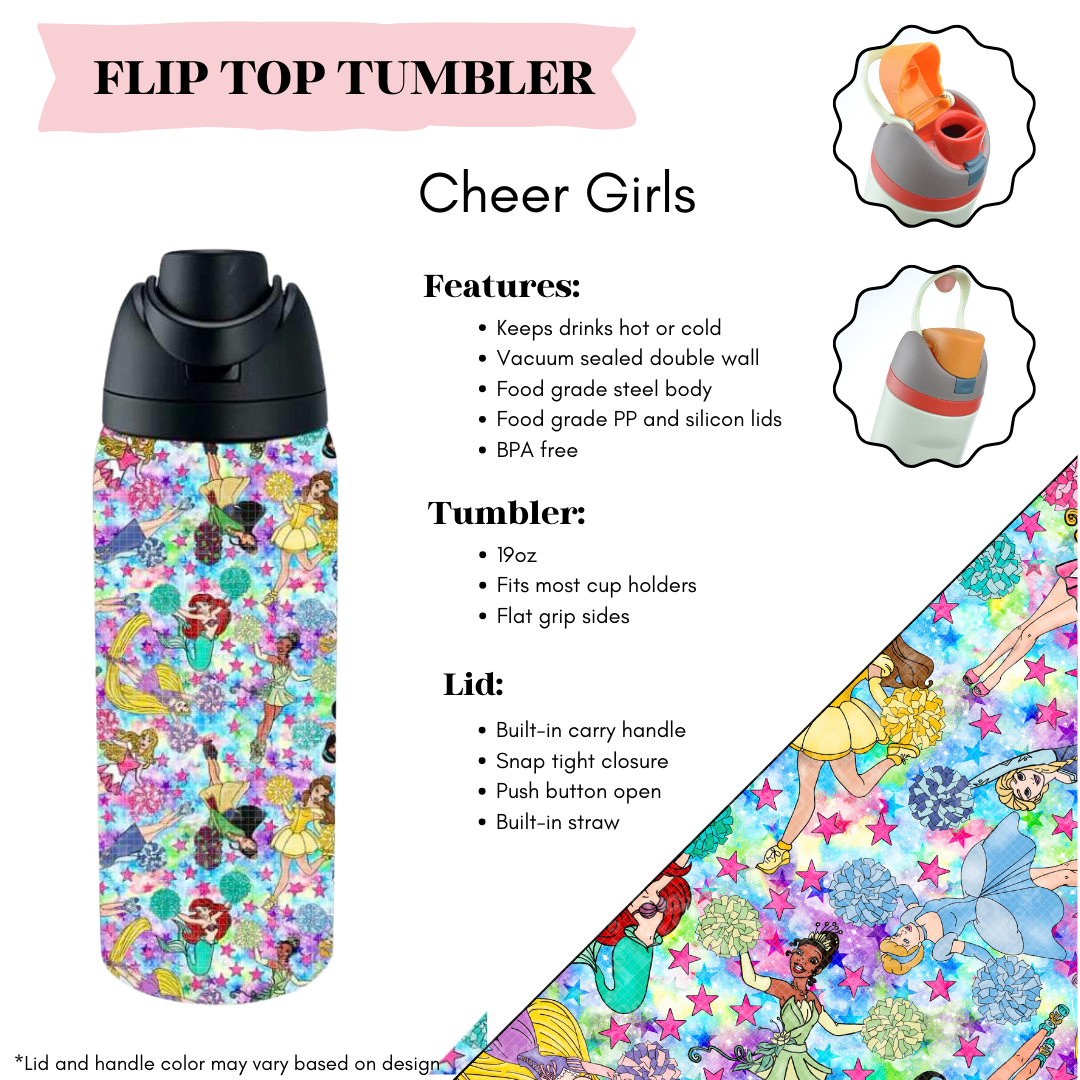 Preorder! Closes 3/20. ETA June. Cheer Girls Flip Top Tumbler