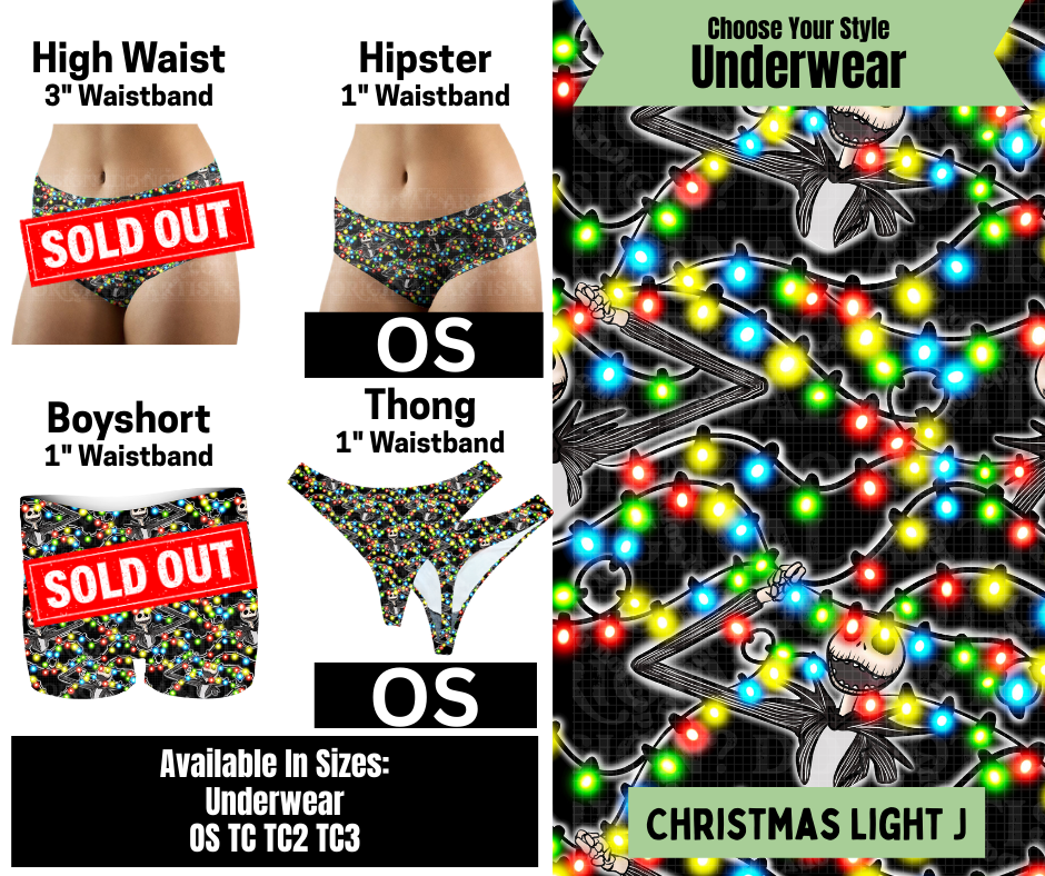 Christmas Light J Hipster & Thong Underwear