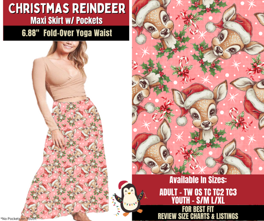 Preorder! Closes 9/4. ETA Dec. Christmas Reindeer Maxi Skirt