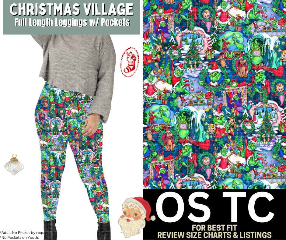 Christmas Village Full Length Leggings w/ Pockets