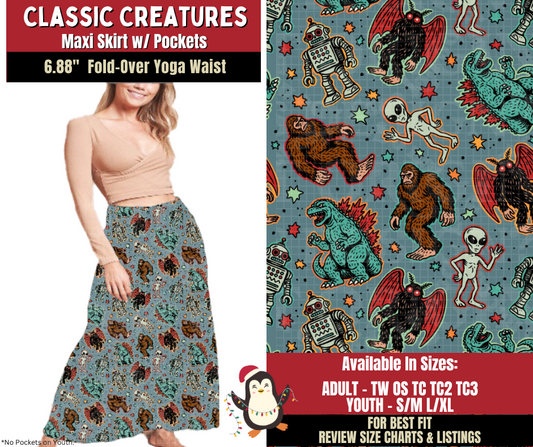 Preorder! Closes 9/4. ETA Dec. Classic Creatures Maxi Skirt