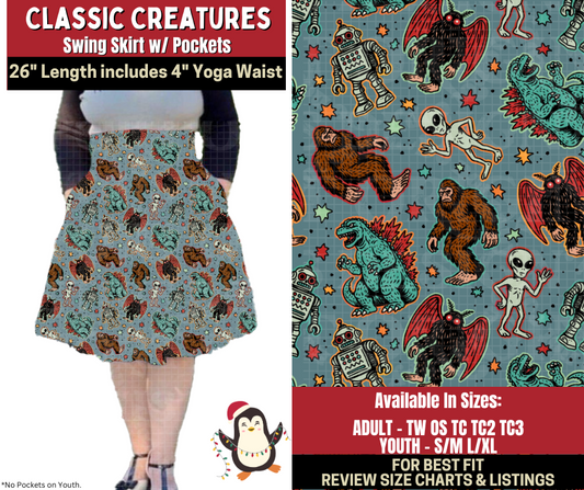 Preorder! Closes 9/4. ETA Dec. Classic Creatures Swing Skirt
