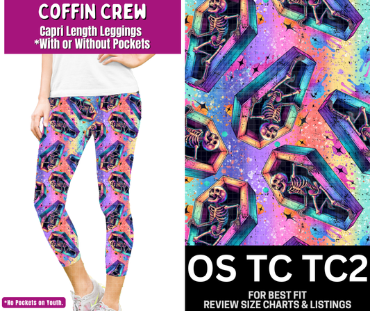 Coffin Crew Capri Length Leggings w/ Pockets