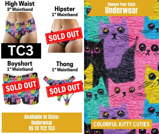 Colorful kitty Cuties High Waist Underwear