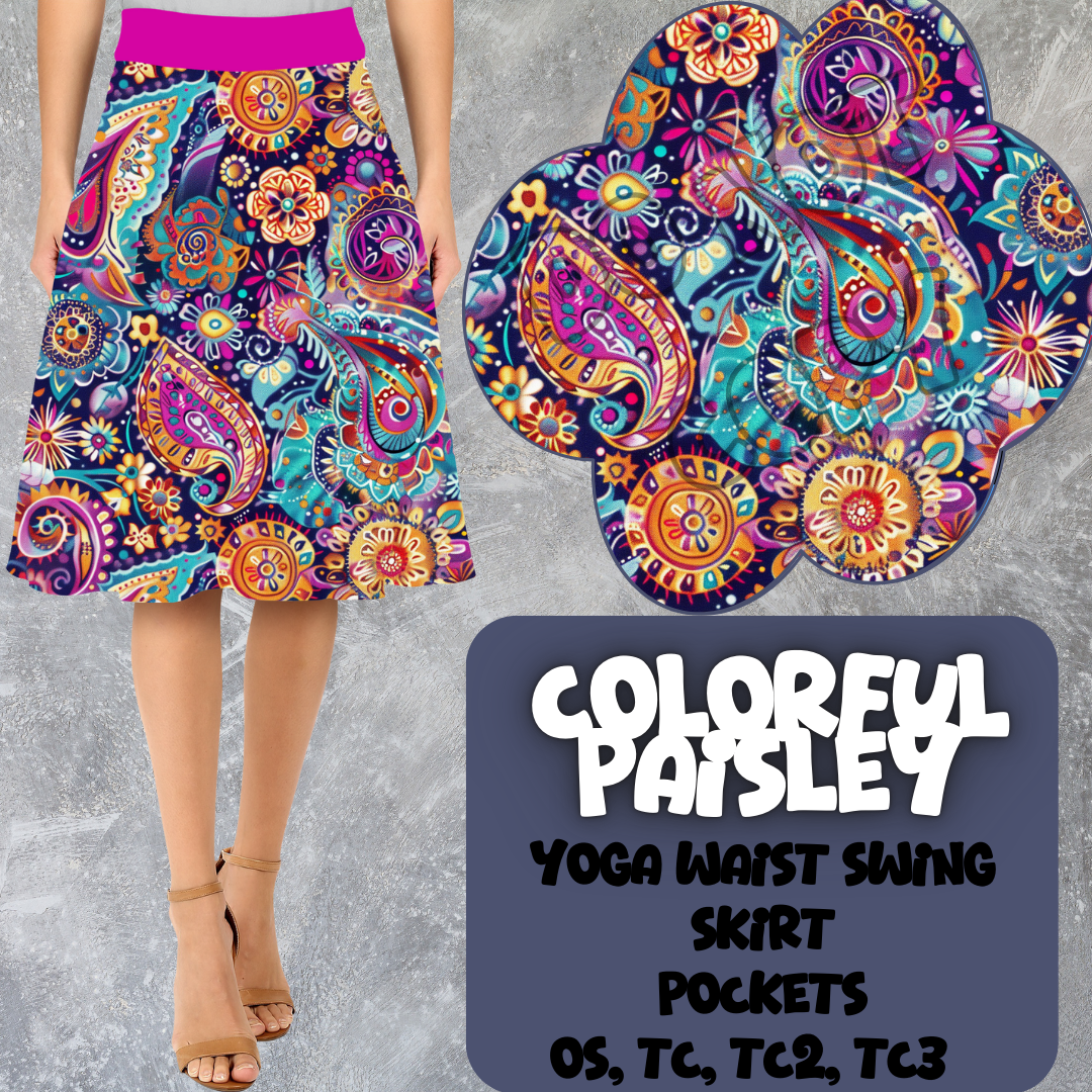 COLORFUL PAISLEY - SWING SKIRTS RUN 6 - PREORDER CLOSING 3/13