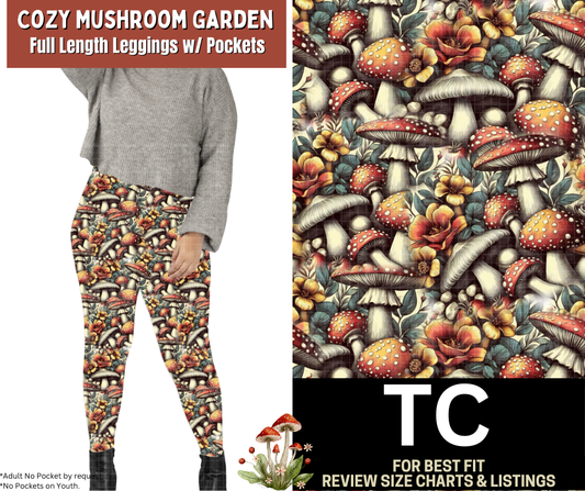 Cozy Mushroom Full Length Leggings w/ Pockets